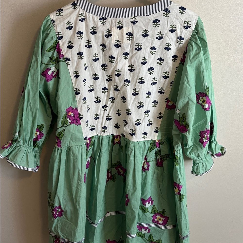 NEW umgee GREEN MIXED PRINT MINI DRESS size large - Picture 7 of 8